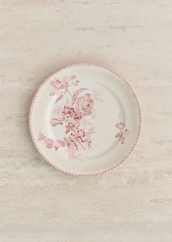 Assiettes à Dessert Anciennes, Crème Fleuries
