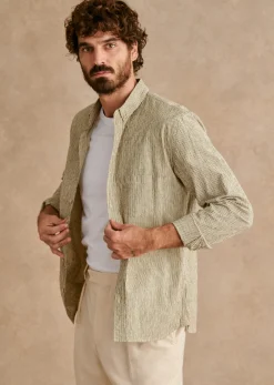 Chemise Charlie Seersucker Coton Lin