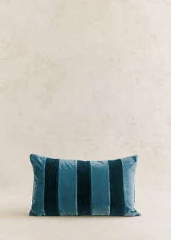 Coussin Rayures Velours - Petit Modèle