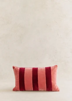 Coussin Rayures Velours - Petit Modèle