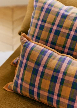 Coussin Tissé Madras - Grand Modèle
