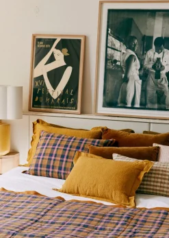 Coussin Tissé Madras -  Grand Modèle