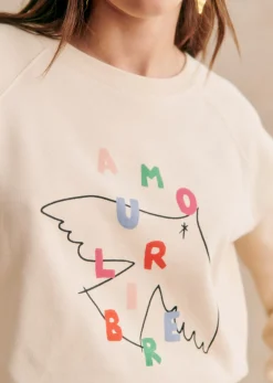 Sweat-Shirt Amour Libre Oiseau - Sézane X Pangea
